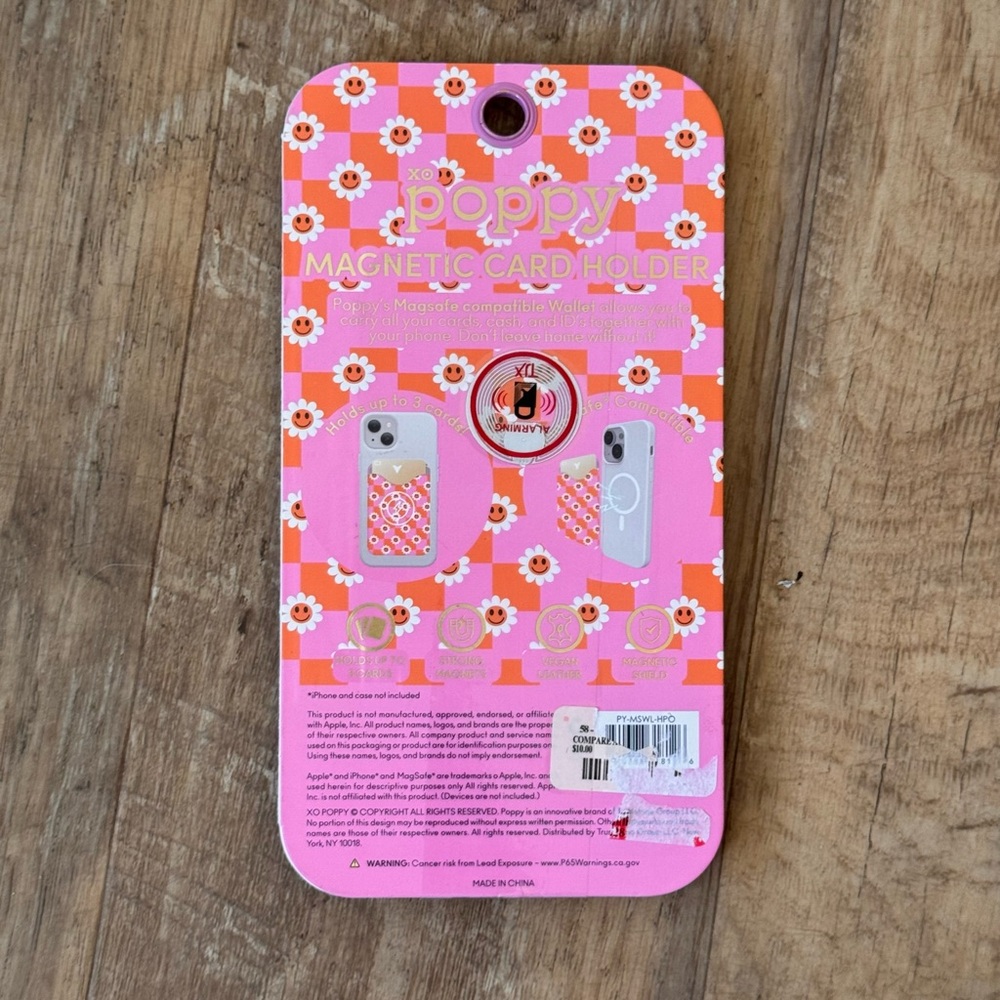 XO Poppy iPhone 15/14/13 Floral Case and magnetic card holder - Picture 6 of 6